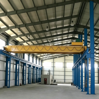 Pont roulant électrique léger à double poutre pour usage intérieur en usine avec roues motrices et passives