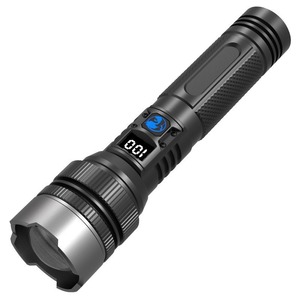 ไฟฉายกลางแจ้ง 1800mAh แบบชาร์จไฟได้ LED กันน้ำ จอแสดงผลดิจิตอล ไฟซูม - Product Image 2
