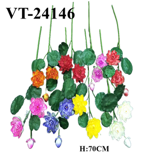 2025 70CM PU Lotus Flower Spray X6 Día de San Valentín Graduación Día DE LA Madre Pascua Navidad Año Nuevo Acción de Gracias Día del Padre - Product Image 2