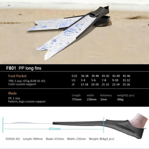 Palmes de plongée en apnée modulaires Palmes à longues lames PP Interchange Foot Pocket <span class=keywords><strong>Impulse</strong></span> Professional Divers Spearfishing Free Diving Fin - Product Image 2