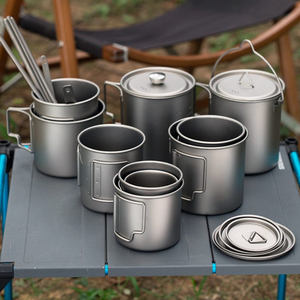 Gobelet de camping <span class=keywords><strong>en</strong></span> titane de qualité supérieure 750 ml pour la randonnée <span class=keywords><strong>en</strong></span> plein air et les voyages avec couvercle anti-fuite, léger et durable - Product Image 6