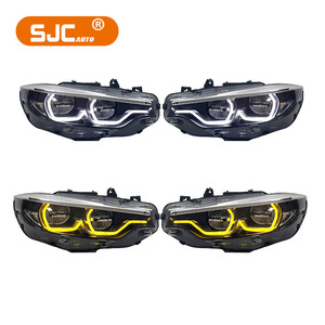 Accesorios para Automóviles SJC, Faros Láser para <span class=keywords><strong>BMW</strong></span> Serie 4 F32 M4, 2 Faros Delanteros Blancos y Amarillos DRLs 430 435 440i, Conexión Plug and Play - Product Image 1