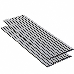 Modern Eco-Friendly TV fundo parede decoração fibra poliéster painéis acústicos madeira grão grade folheado MDF madeira apartamentos - Product Image 2