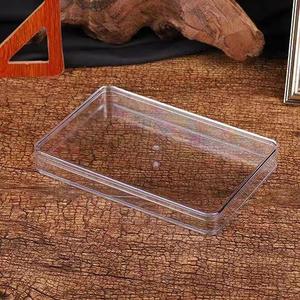 Boîte de rangement rectangulaire en plastique transparent réutilisable avec couvercle, conteneur empilable pour biscuits, bonbons, petits articles de bureau - Product Image 3