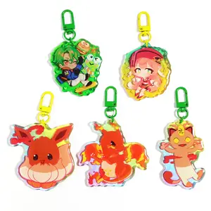 Custom Make Your Own Anime Gradient Acrylic Keychain Printed Epoxy Translucent Colorful Border Acrylic Charm