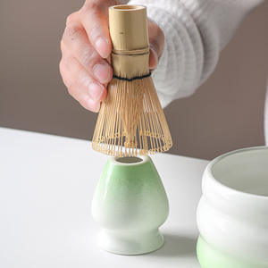 Ensemble de thé matcha japonais Yubin en céramique résistant à la chaleur, quatre pièces, style Japandi, luxe <span class=keywords><strong>vintage</strong></span>, écologique, fouet, bol, support, café - Product Image 5