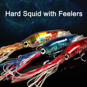 DORISEA 140mm 40g 3D impreso ojos realistas Artificial plástico duro calamar señuelo flotante luminoso mar pesca cebo condición nuevo" - Product Image 5