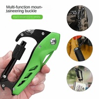Couteau mousqueton vert citron multi-outils avec clip de verrouillage et brise-vitre : un article de gros haute visibilité pour les détaillants d'articles de plein air