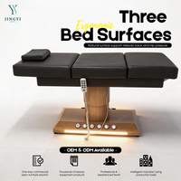 Nouveau Lit de Salon de Beauté Spa pour Extensions de Cils, Table de Massage Électrique Courbe avec Commande au Pied, Lit de Beauté Facial