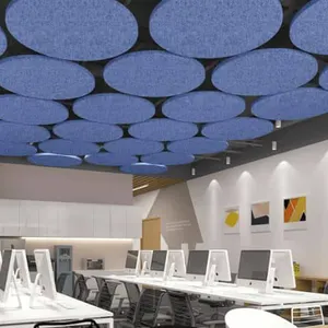 Panneaux de plafond acoustiques décoratifs suspendus Panneaux muraux insonorisés Panneaux acoustiques écologiques en polyester 100%