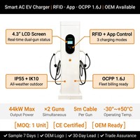 Solution de Recharge pour Flotte : Station EV AC Double Pistolet 14kW 22kW 44kW avec Intégration de Facturation OCPP 1.6J et Contrôle par Application RFID