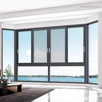 Ventanas corredizas de aluminio con rotura térmica de doble acristalamiento personalizadas de gama alta, pantalla de impacto de huracán de Marco delgado para Hotel Exterior