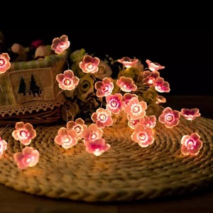 Guirlande lumineuse en fil de cuivre à fleurs de cerisier, lumières LED blanc chaud pour décoration intérieure/extérieure, Saint-Valentin, Noël - Product Image 3