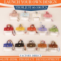 Mini poignée de verrouillage en PU/PVC pour sac, faible MOQ, OEM et ODM disponibles pour ornement de sac fourre-tout, accessoire porte-clés, articles pour stand de rue