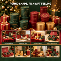 Boîte Cadeau Ronde Rigide Personnalisée de Noël en Gros, Boîte Cylindrique de Luxe avec Logo, Taille et Couleur Personnalisables pour Cadeaux d'Entreprise de Fêtes