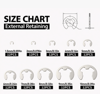 120pcs DIN 6799 Stainless Steel Radial E Type Mounting Retaining Ring for Shafts Fasteners Assortment Kit