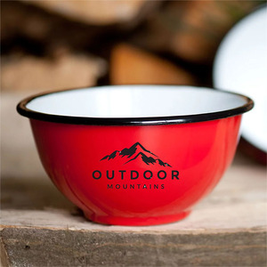 14cm 18cm 20cm smalti con logo <span class=keywords><strong>Vintage</strong></span> personalizzati cucina Hotel stoviglie cibo servire Noodle smalto per cena zucchero ciotola con i piedi - Product Image 2