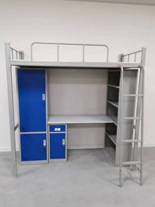 Cama Alta Moderna para Adultos con Escritorio y Armario, Muebles Metálicos para Apartamentos, Dormitorios u Hoteles en Habitaciones Pequeñas - Product Image 3