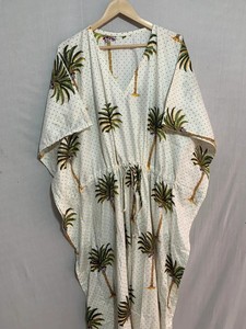 Boho Style <b>Kaftan</b> Dress Women's Floral Print <b>Long</b> Dress Relaxed Fit Drawstring Waist Gathered Casual Wear Outfit - Product Image 2