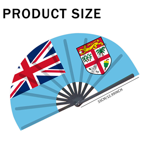 Abanicos Plegables de Bambú con la Bandera de Fiyi al por Mayor, Abanico de Mano para Carnaval, Boda, Festival, Fiesta, Agencia de Viajes - Product Image 4