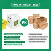 Prix d'usine pour les boîtes d'emballage pour okra et légumes, pour fruits et produits de la mer, en feuille creuse de PP, matériaux recyclés, couleur personnalisée, OEM/ODM