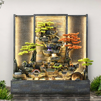Fontaine murale à rideau d'eau en résine |   Décoration paysagère cascade de montagne, résistante à l'eau, pour hall d'hôtel, club, fontaine d'intérieur