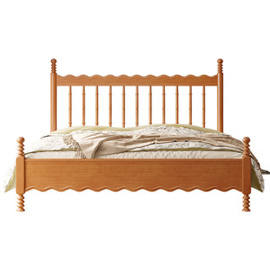 Solid Wood Windsor Bed 1.2M Single Platform Bed For Small Apartments Bedroom Furniture <b>Pine</b> Wood Style - Product Image 4