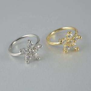 Petites boucles d'oreilles à crochet en laiton, <span class=keywords><strong>anneau</strong></span> de nez pliable en zircon, piercing hélix d'oreille, bijoux de corps tendance pour mariage - Product Image 3