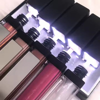 Lumière LED brillant à lèvres avec miroir logo personnalisé haute qualité Vegan étanche liquide rouge à lèvres non collant vide brillant à lèvres tubes