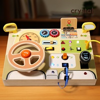 Jouet éducatif en bois avec interrupteur LED, volant de simulation, circuit marin et circuit imprimé pour la maternelle - Vente flash