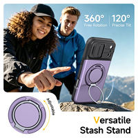 Étui de protection robuste hybride 3-en-1 avec protection d'objectif d'appareil photo pour iPhone 18 17 16 15 Pro Max avec fente pour carte et support anneau