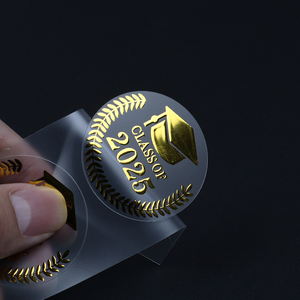 Personalizado impermeable personalizado lámina de oro transparente pegatinas promocional impresión transparente Logo Sticker <span class=keywords><strong>Maker</strong></span> - Product Image 6