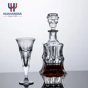 Unique Design Lead Free Liquor Whisky & Gin Crystal Spirits Decanters with Glass Stopper for Vodka Wine Brandy Bourbon