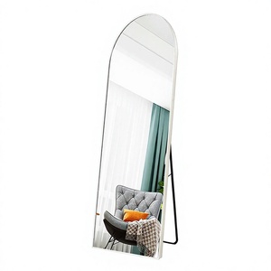 Espejo de cuerpo entero contemporáneo de doble propósito para colgar en la pared de la sala de estar, hecho a mano con marco de metal y cristal. - Product Image 6