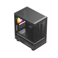 Boîtier pour PC de jeu Micro ATX de haute qualité USB3.0 verre trempé vue sur la mer bonne tour moyenne avec trois ventilateurs arc-en-ciel
