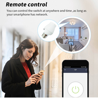 Portalámparas tipo tornillo de control remoto inalámbrico con 10A Max. Red WiFi actual e interruptor de enchufe