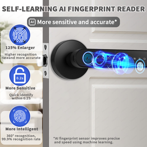 Key Entrance Ball <strong>Knob</strong> Smart Lock Zinc Alloy Fingerprint Biometric <strong>Digital</strong> Keyless Bedroom <strong>Door</strong> Safety Handle Lever Home <strong>Door</strong> - Product Image 2