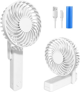 Portable <b>Mini</b> Handheld <b>Fan</b> 4000mAh <b>USB</b> Rechargeable Cooling Brushless Motor Touch Control 3-Speed Outdoor Use 2-4 Hours Plastic - Product Image 1