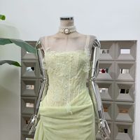 Robe fendue en dentelle à empiècements en os de poisson, nouvelle collection été, mode boutique