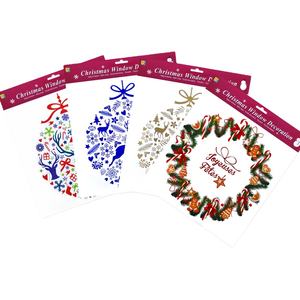 Pegatinas electrostáticas <span class=keywords><strong>para</strong></span> el refrigerador, calcomanías de Feliz Navidad, flores, guirnalda verde, campana, ciervo, alce, <span class=keywords><strong>ventanas</strong></span>, imán - Product Image 1