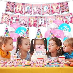 Set de Artículos para Fiesta de Cumpleaños de Niña con Temática de <span class=keywords><strong>Kirby</strong></span>, Pancarta, Globos, Decoración para Cupcakes, Decoraciones de Princesa para Niños - Product Image 6