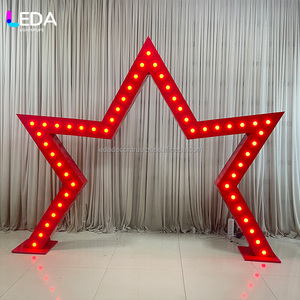 LEDA Nuevo Diseño, Marco de Estrella de Cinco Puntas con Luz RGB de Metal Personalizada, Fondo de Escenario con Luz RGB para Decoración de Bodas y Fiestas - Product Image 3