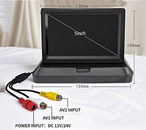 Moniteur de voiture pliable 5 pouces pour dropshipping Shopify, entrée double AV, large tension 12V 24V, pour caméra de recul - Product Image 3