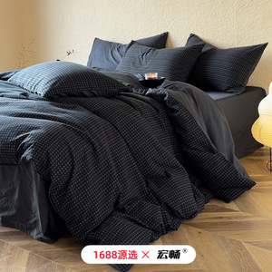 Premium Cotton Double Layer Gauze Four Piece <b>Bedding</b> <b>Set</b> Luxury Style Duvet Cover Sheet <b>Set</b> Breathable All Season - Product Image 5