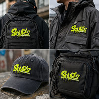 Parches de PVC de goma con logo en relieve personalizados al por mayor, insignias de letras de neón, parches de silicona para ropa urbana