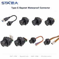 Conector Tipo-C a USB 3.0 IP67 Impermeable, Conector de Aviación, Carga Rápida para Exteriores, Hembra a Hembra, Montaje en Panel, Conector PCB, Cable FPC