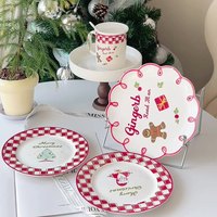 Tasse à café et soucoupe en céramique série Noël haute apparence ensemble dessin animé mignon après-midi tasse à thé
