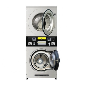 15kg +15kg Heavy Duty Commercial Self-service Stacked <strong>Washer</strong> <strong>Dryer</strong> <strong>Combo</strong> , Coin/Card/APP Payment - Product Image 4