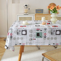 Nappe de table personnalisée en PVC imprimé, imperméable et résistante à l'huile, en polyester, motif feuilles, pour fête, pique-nique, dîner, décoration