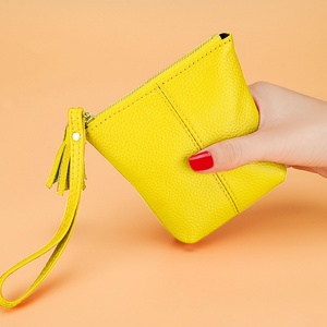 Boshiho Customized Genuine Lychee Pattern Leather Coin Pouch Slim Leather Coin Wallet <b>Small</b> Card Holder - Product Image 3